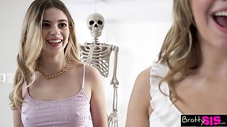 Costumed Halloween Hotties Take Creampies Instead of Candy in This Nubilesporn Compilation