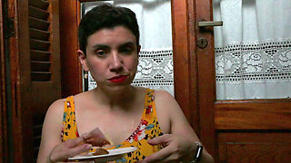 Croissant with Ham, Cheese and Cum!