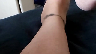 Sensual Play of Feet in Pantyhose