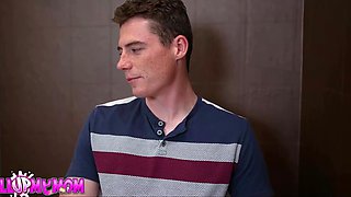 Seeing her stepson getting close to her friend, Crystal Clark takes care of her stepson's hard-on