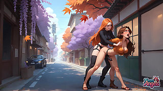 Purple Hair Sensation: Tokyo Alley Cum Drip