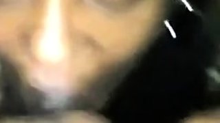 Black Homemade Cheating Slut Sucks Dick in Bathroom