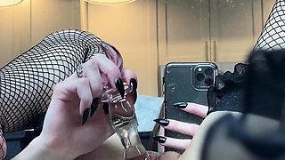 Cute young amateur web cam girl masturbates with her toy