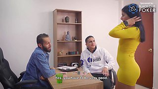 Latina Secretary Abby Motano Gets Fucked By Bosses Phillip Car And Danny Clark - Abby Tits
