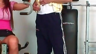 It's hot in the fitness center - Sexy teen with big boobs can be fucked after exercising