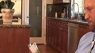 Brunette MILF Licks BBC Cum off Dripping Tits