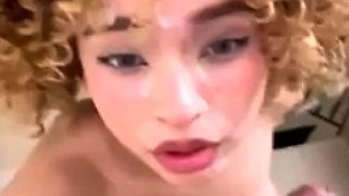 Glamour babe with big boobs masturbates in lingerie