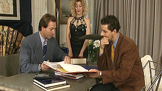 Magnificent German babes in stockings assfucked in orgy action