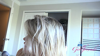 Blonde Nicole POV: Pee Play,  Footjob & Cowgirl Riding Fucking & Creampie