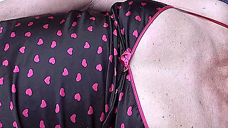 Fat Belly Mature Masturbates in Her Front Yard