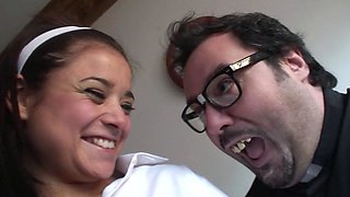 Small titted brunette amateur anal nailed at home