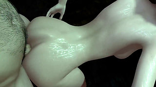 Cute brunette girl loves anal standing up with her hands pulled back : 3D porn