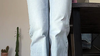 Omorashi Girl Wetting Her Jeans On Purpose: Got Desperate With Huge Bladder Bulge To Piss My Pants For You