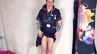 Nurse Ffw Is Gagging for a Cigarette & a Piss