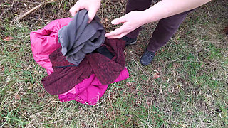 Slapping Vagina and Tits in the Woods