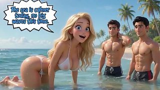 Blonde Wife’s Beach Tease Turns Wild in House Fuck Fest With Hubby and Young Guys