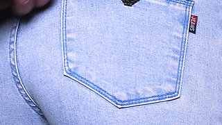 Jerking off and Cumming on My Maid's Denim Ass (free Use)