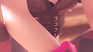 D.va Thighjob on Beach & Anal Cowgirl Creampie Happy Ending (3d Overwatch Animation)