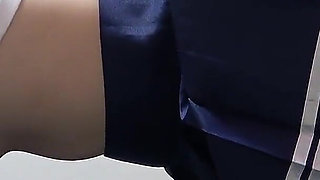 Short Student Uniform, Mini Skirt, Thong Panties and Socks, Skinny and Big Ass Serious Japanese Girl Cleaning Apartment