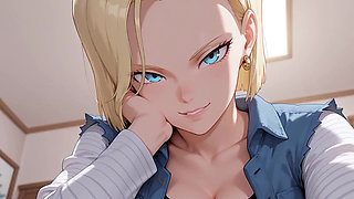 Android 18 Fucks Krillin on the Living Room Couch! Uncensored Dragon Ball Z Hentai