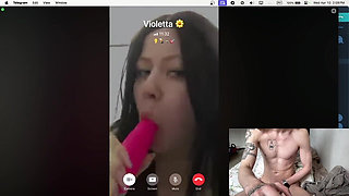 She Watches Me Masturbating Cums Twice!