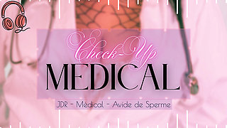 Doctor with big tits the empty balls - French medical cock milking