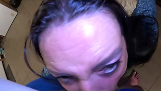 Shiny Leggings Cameltoe Dance, Deepthroat and Cum on My Pussy