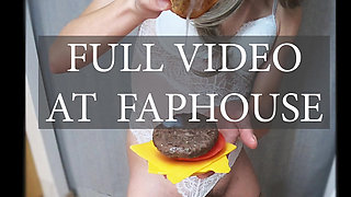 Cum Gourmet Hamburger with Semen and Pee Swallow