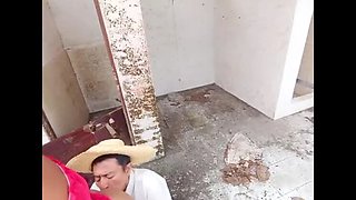 Stepfather fucks busty stepdaughter with big ass in abandoned house