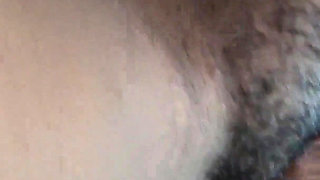 Watch My Cum Flowing Out of Ebony Hairy Cunt Begging for Sex