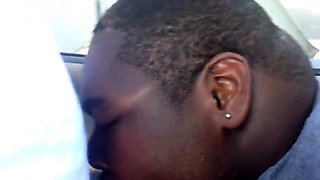 Chubby Gay Interracial Blowjob in Public