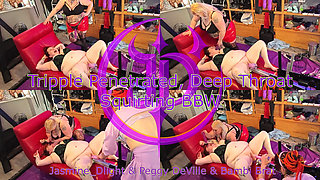 Jasmine_dlight & Peggy Deville & Bambi Brat - Impaling the Brat on Two Fuck Machines