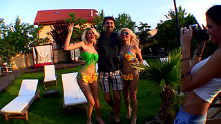 Blonde Outdoor Gangbang DP Threesome Fuck Fest