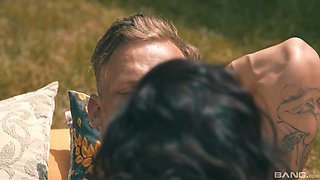 Enjoying sunbathing, Belle Ohara also enjoys having sex with a big dick