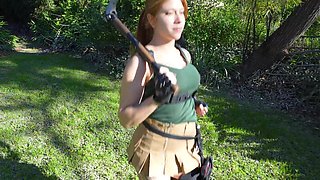 Lara Croft costume play packed with spunk internal cumshot - coraljade