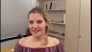 Blonde teen sucking dicks and getting fucked in orgy at doctor's office