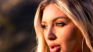 Big tits blonde Kayley Gunner striptease