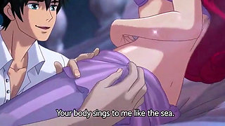 Ariel & Eric moonlit balcony passion - Romantic 3D Anime Love