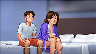 Summertime Saga - gameplay - roleplay - debbie scene - kissing and exposing her boobs