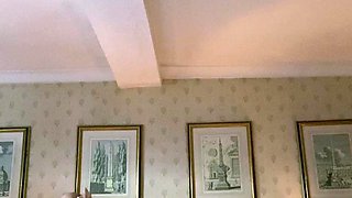 Slutty amateur blonde smoking and jerking dick