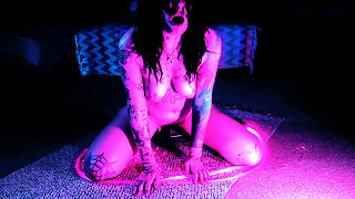 Neon Raver Lays a Clutch of Eggs in Uv Then Pushes Them All Out and Pisses: Ovipositor and Egg Play Seduction