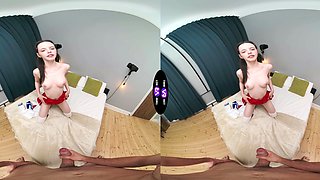 Playful teen Dakota Doll rides cock in reverse cowgirl