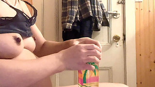 Hana Take a Cup Water Clean Her Pussy in the Bathroom