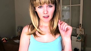 Horny big boobed fat chubby busty blonde