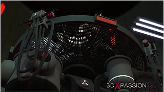 Sci-fi Fuck System. Super Busty Girl And Sex Machine