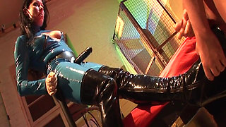 Latex MILF Dominates Bound Men with Toys