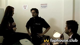 Czech whore gets pulverized by customs agents and blows