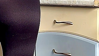 The Stepson Fucked His Pregnant Stepmother in the Kitchen While His Father Was Away