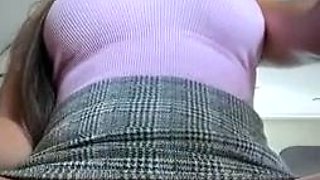 Blonde tight pussy babe solo toy fun in glamour masturbation