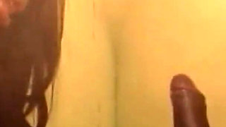 Black Striptease Beautiful Dame of the Night on High Heels Offstage Pampers Her Biggest Fan.